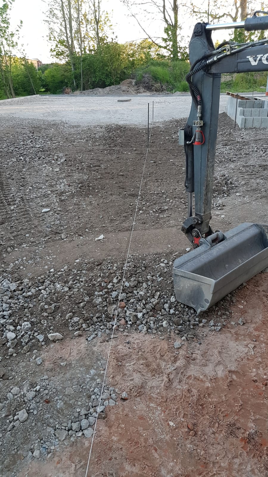 Untergrundvorbereitung für das Pflastern Untergrundvorbereitung für das Pflastern